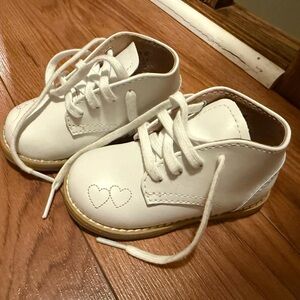 White Kids Shoes with Heart Design